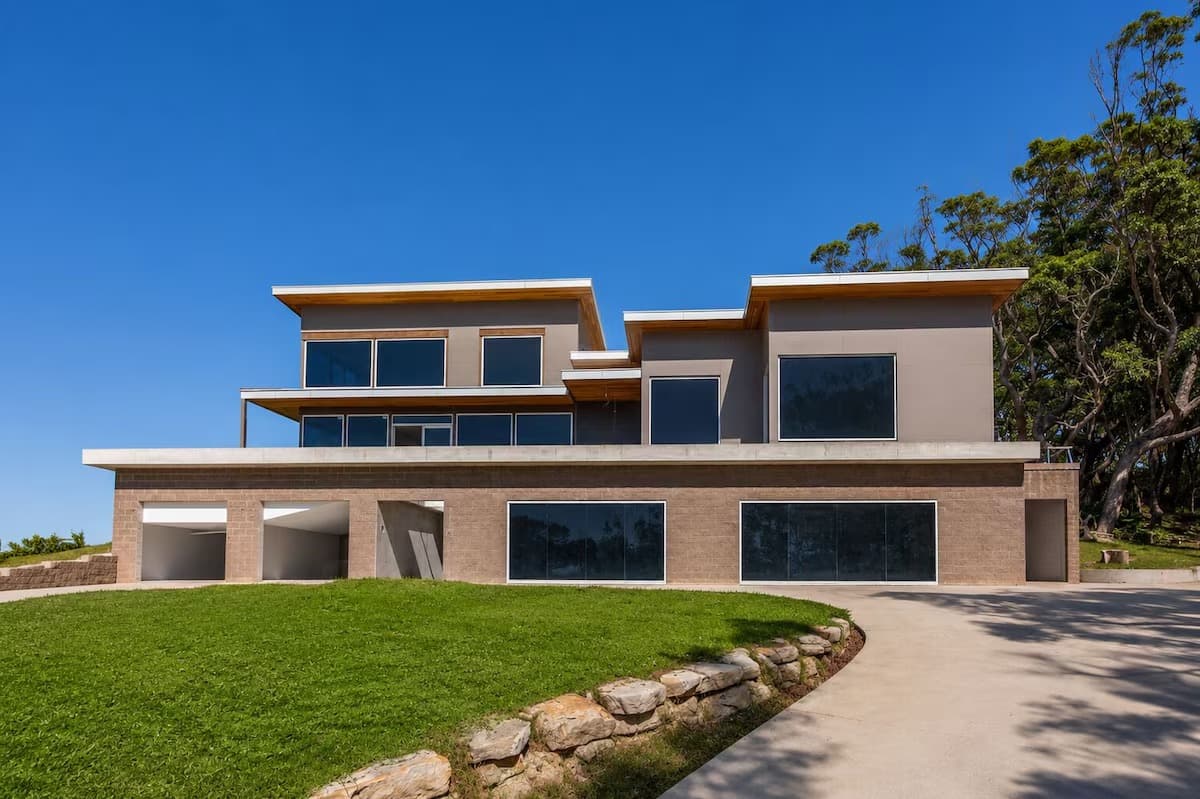 Villa exterior with coastal views